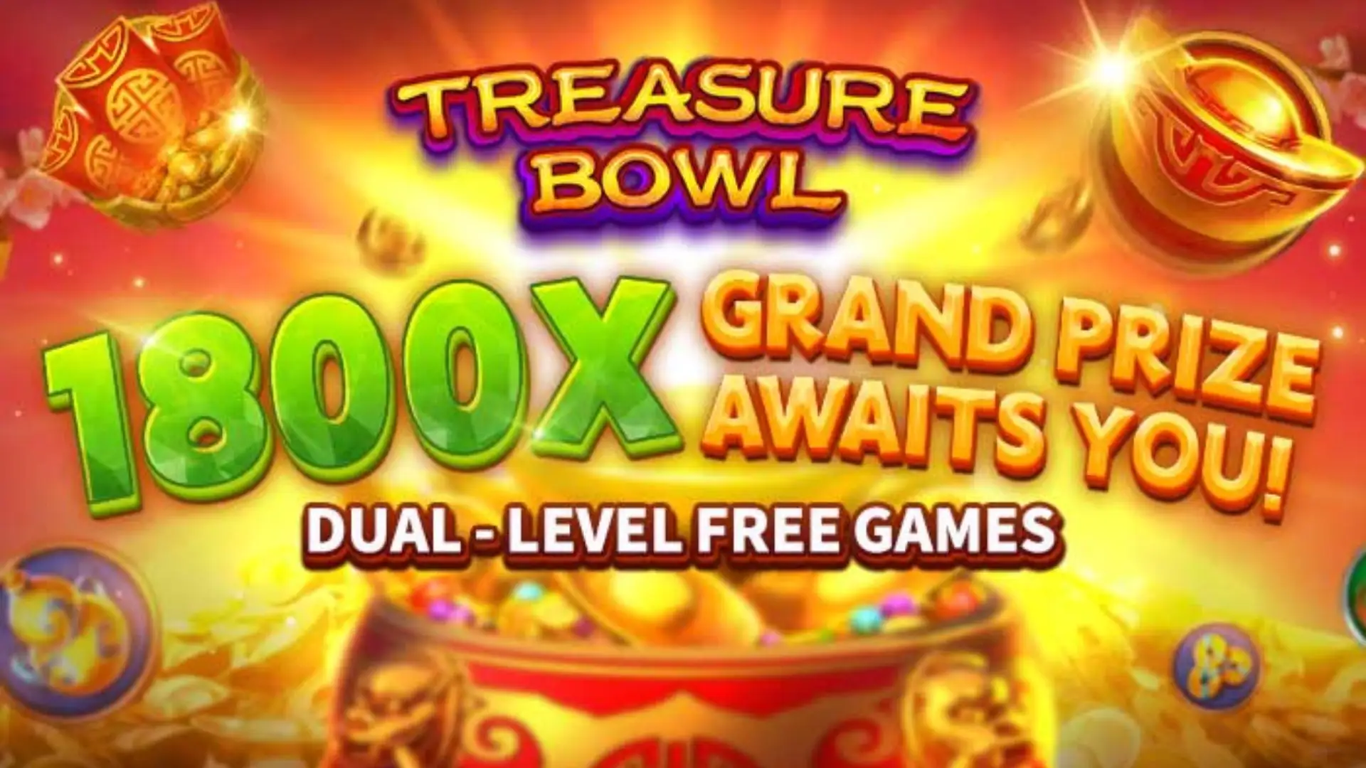 Multiplicadores Treasure Bowl tt777 - 7777x Máximo com Tigela Dourada